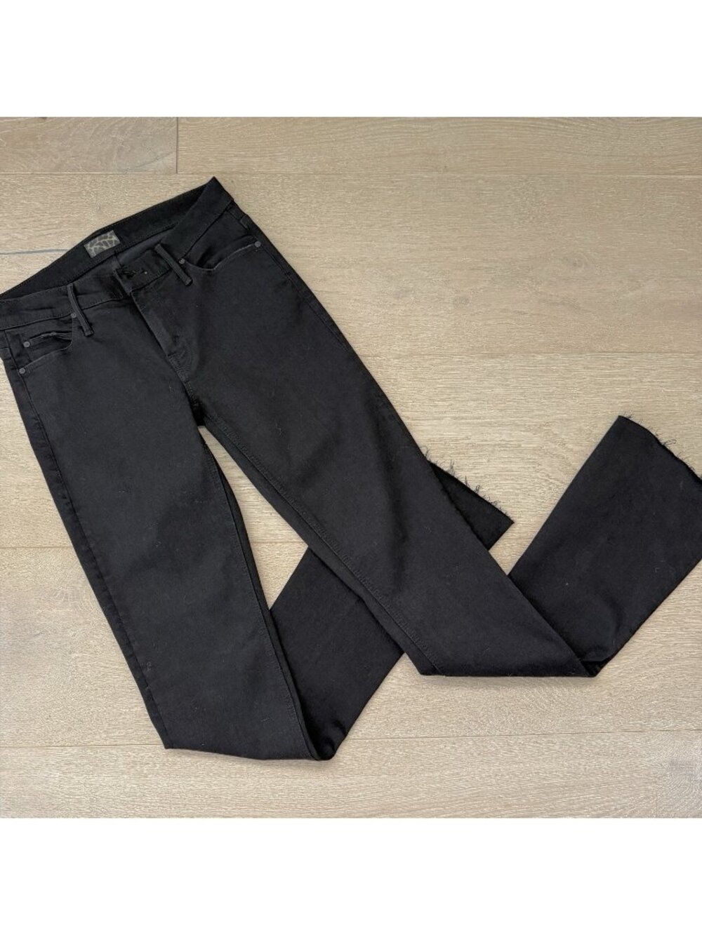 Mother Jeans Size 26 The Weekender Fray Boot Cut Black Lightly Used